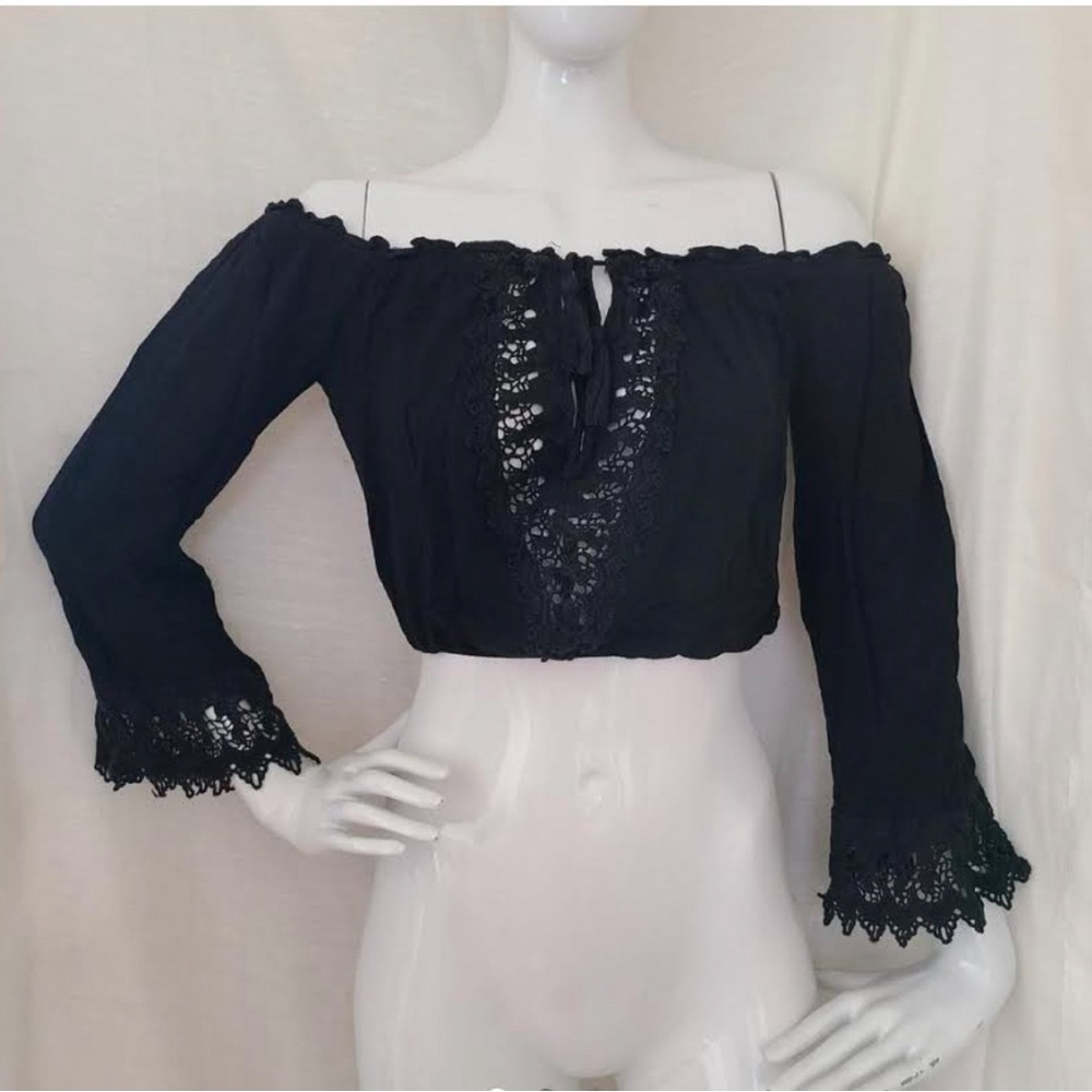 Cropped off the shoulder top